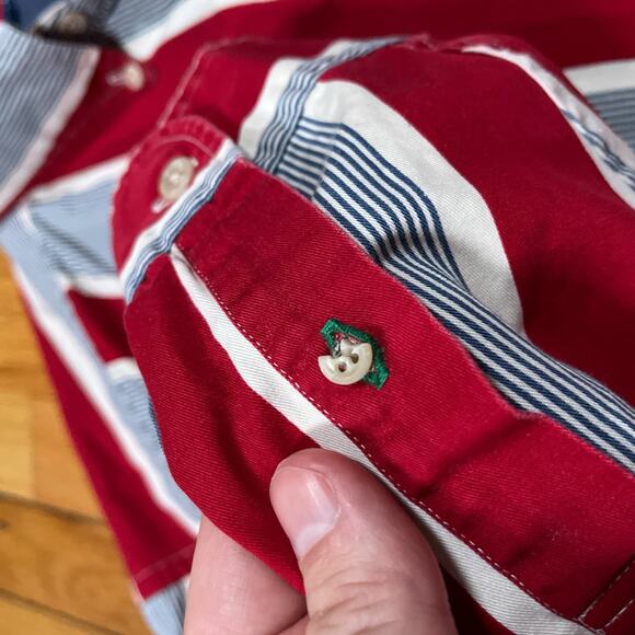 Vintage Tommy Hilfiger Button Up Shirt Large Striped Fade Grunge Distressed - Picture 11 of 11